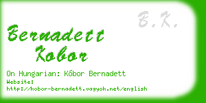 bernadett kobor business card